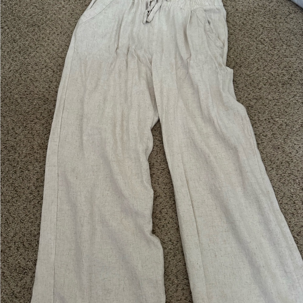 Light Beige Linen Pants